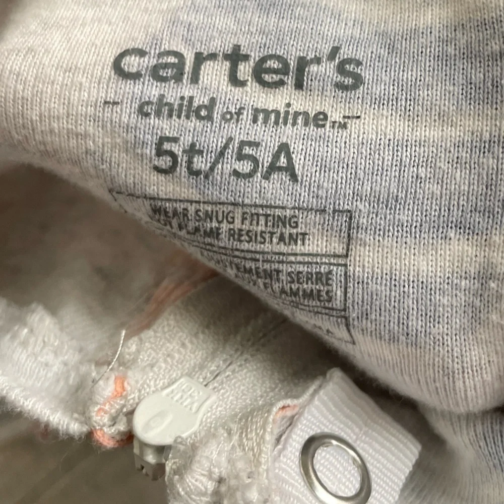 Carter's Gray with Easter Eggs multi color Footed One Piece pajama size 5T